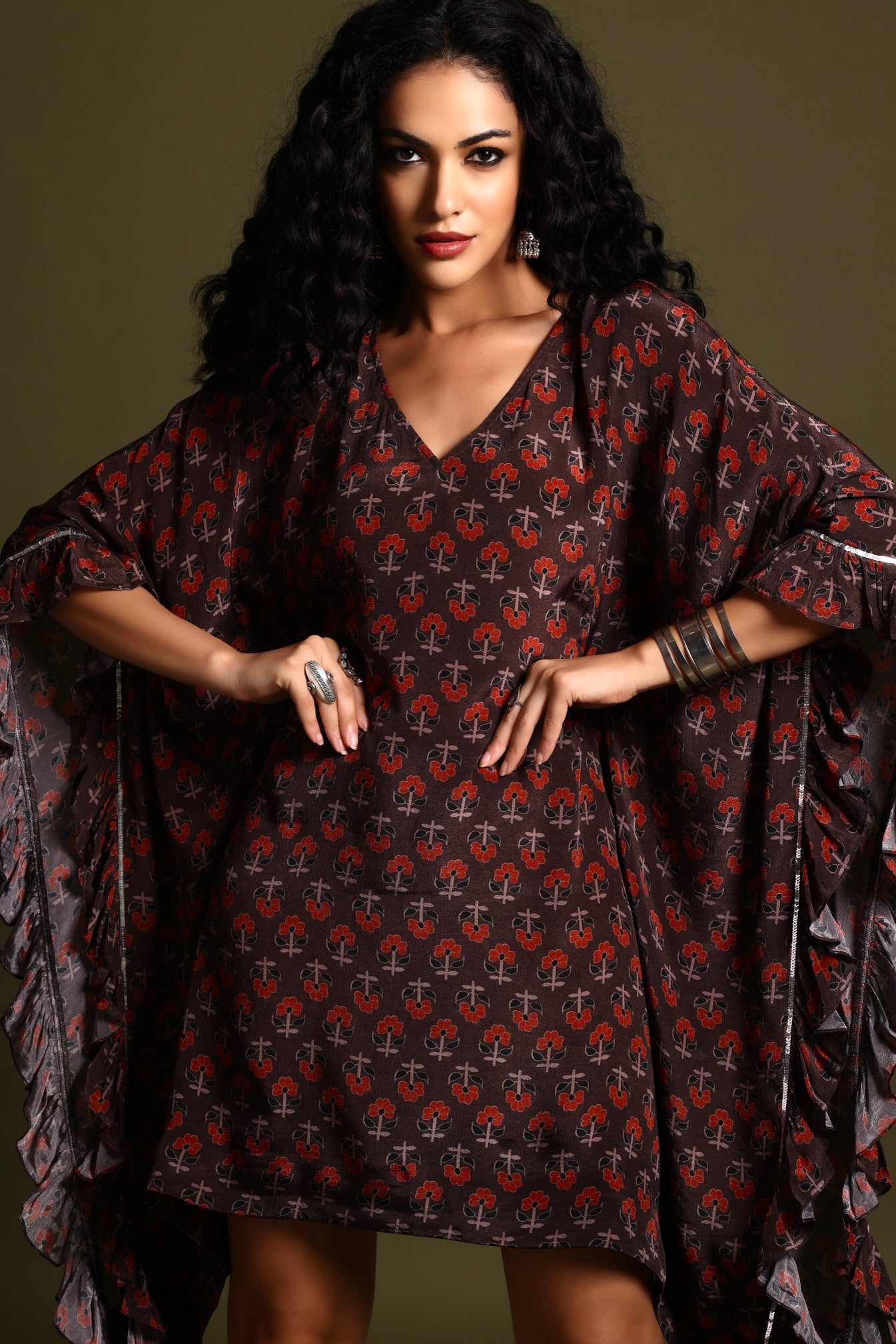 The Sita Kaftan Dress Brown