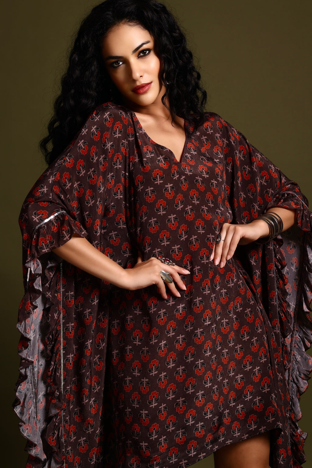 The Sita Kaftan Dress Brown