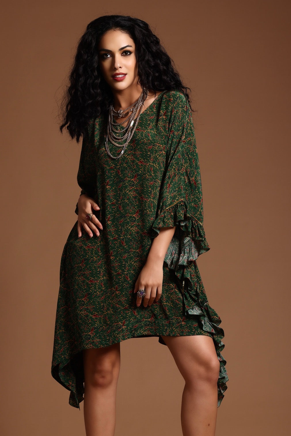 The Sita Kaftan Dress Green