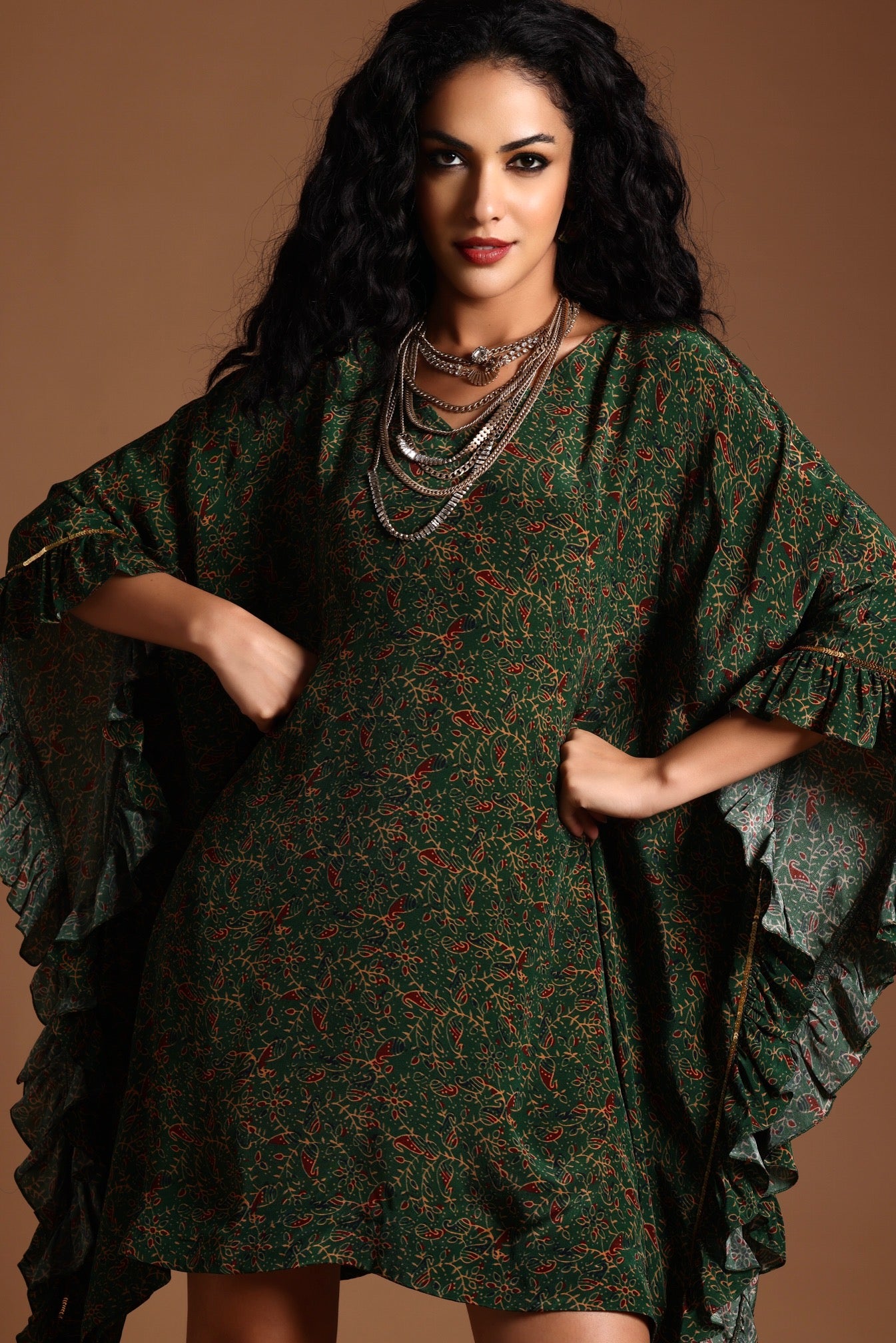 The Sita Kaftan Dress Green