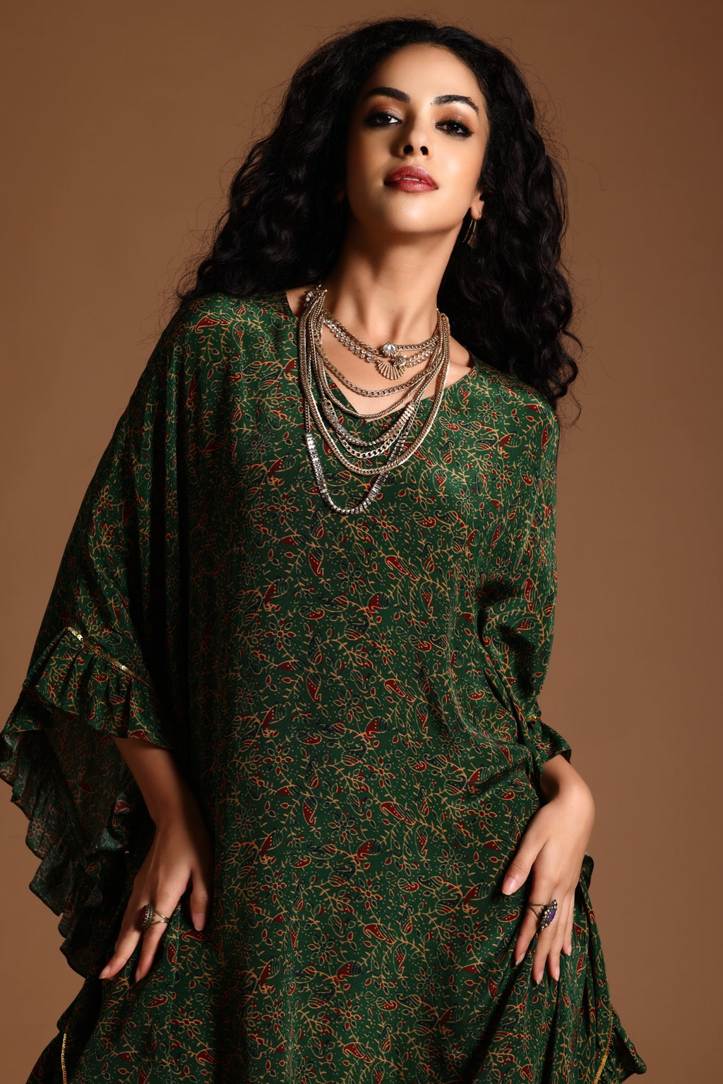 The Sita Kaftan Dress Green