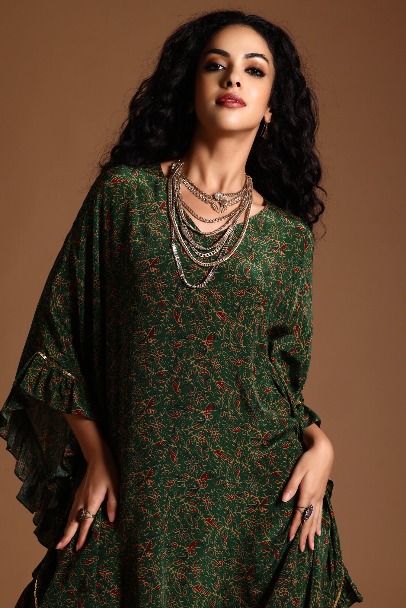 The Sita Kaftan Dress Green