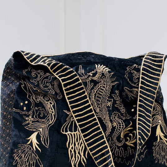 The Azores Embroidered Tote Black