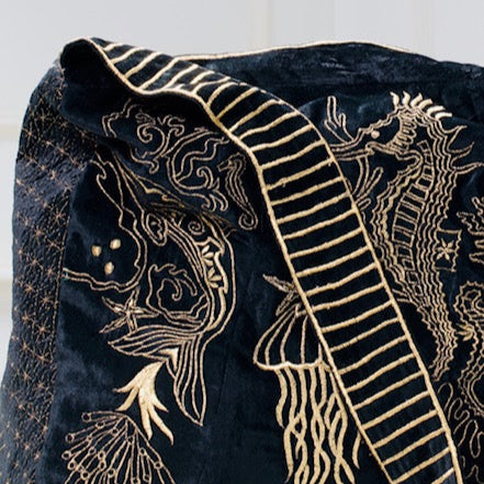 The Azores Embroidered Tote Black