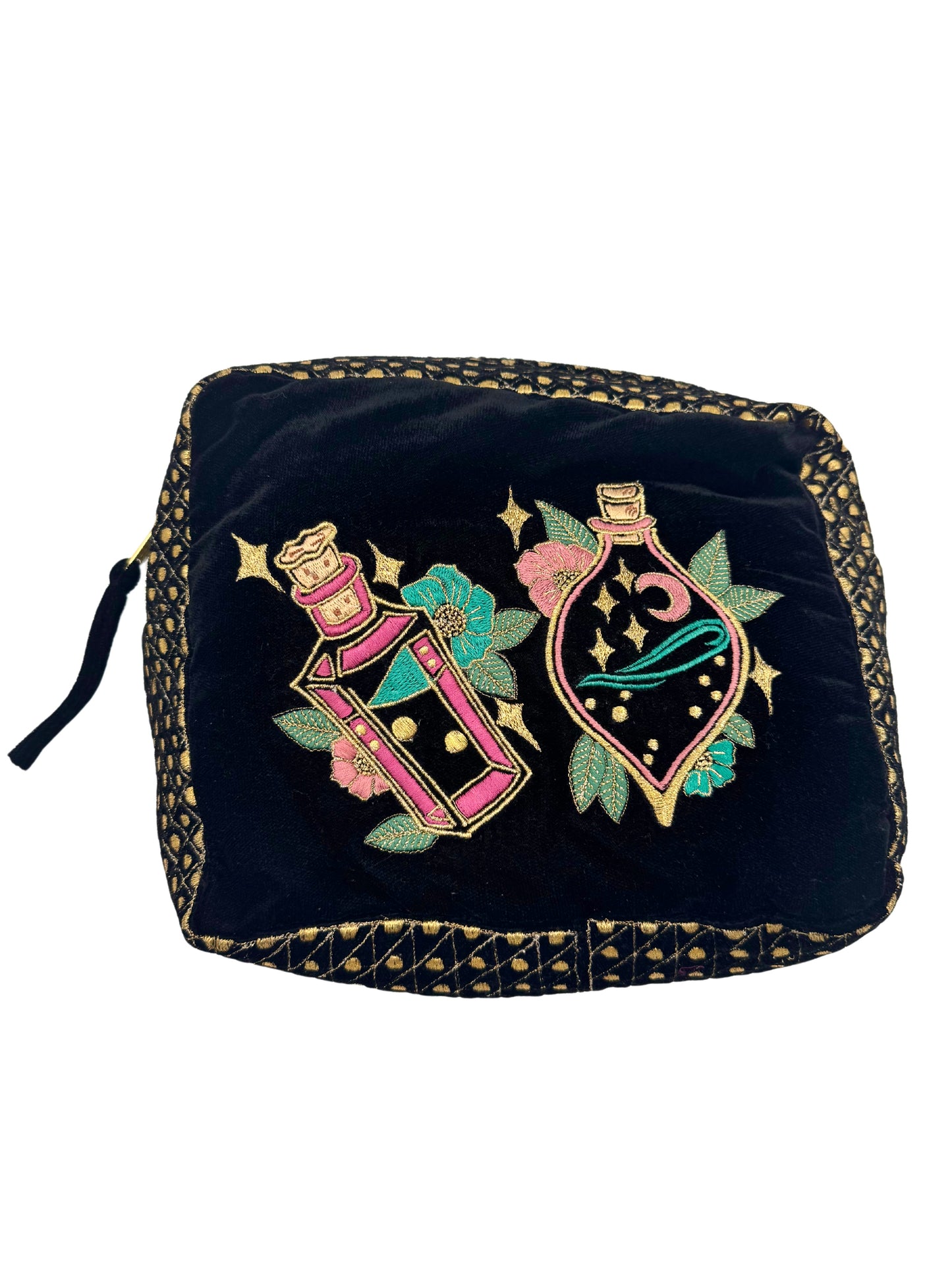 The Esme Cloud Pouch - Inky Black - Extra Plush Velvet Embroidered Pouch