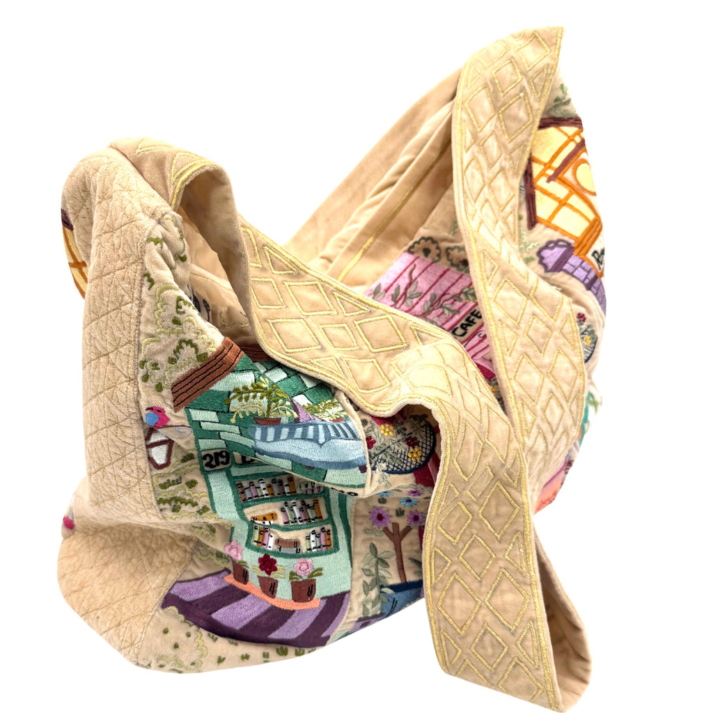 The Chelsea Luxe Tote - Butter Cream - Embroidered Tote Bag