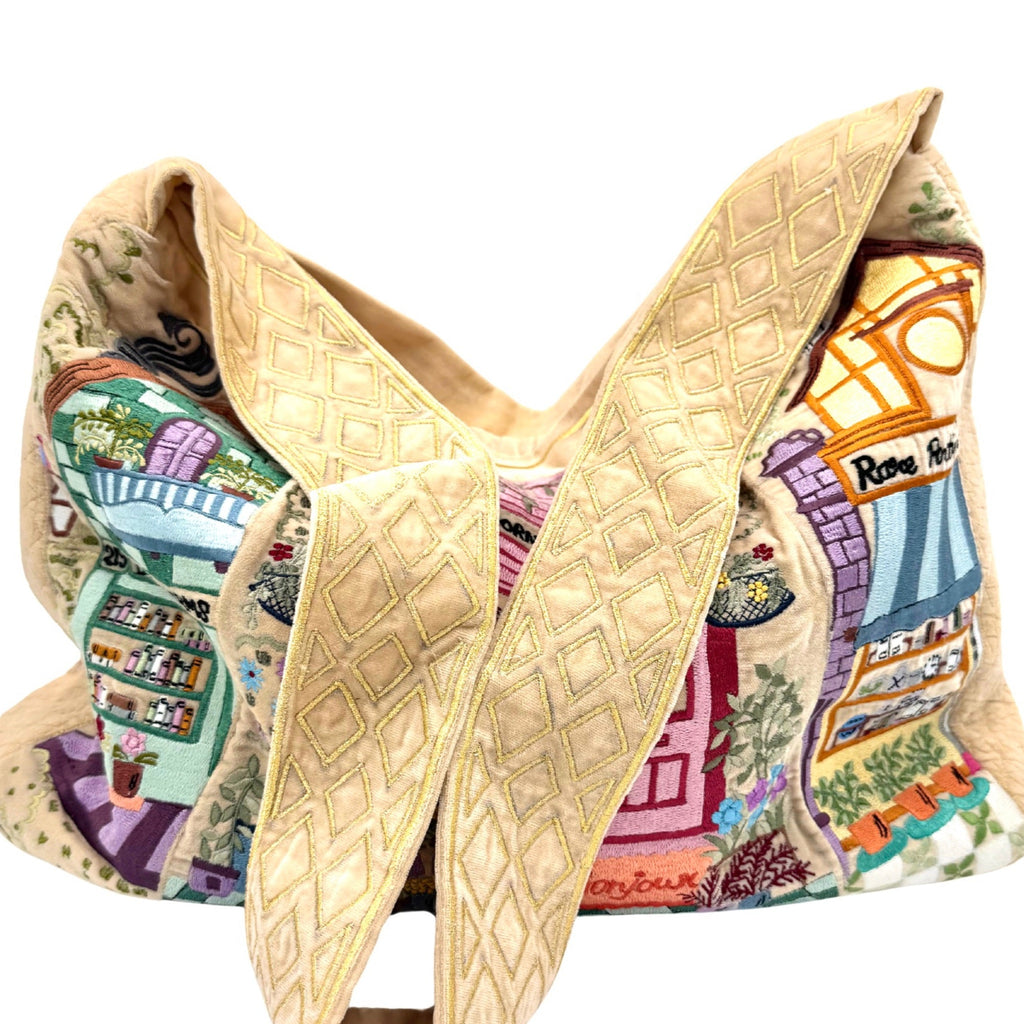 The Chelsea Luxe Tote - Butter Cream - Embroidered Tote Bag