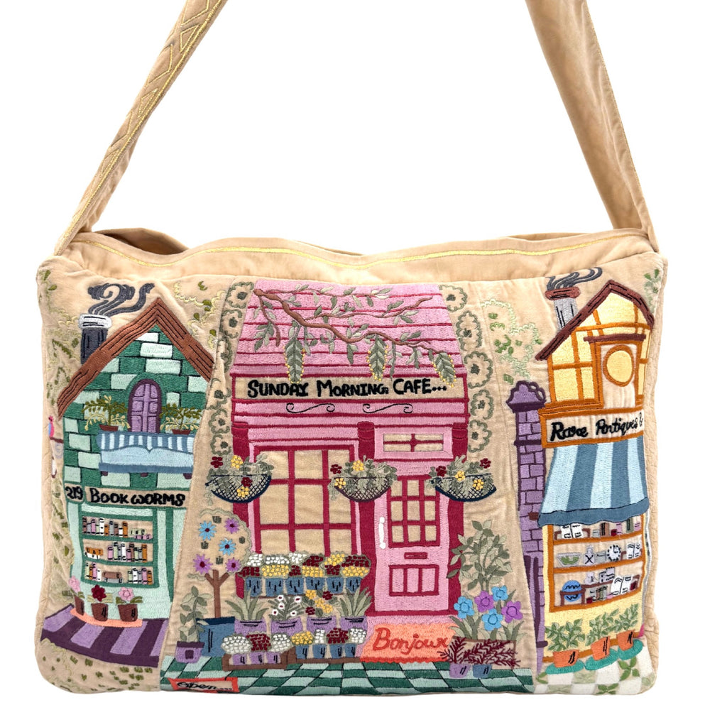 The Chelsea Luxe Tote - Butter Cream - Embroidered Tote Bag