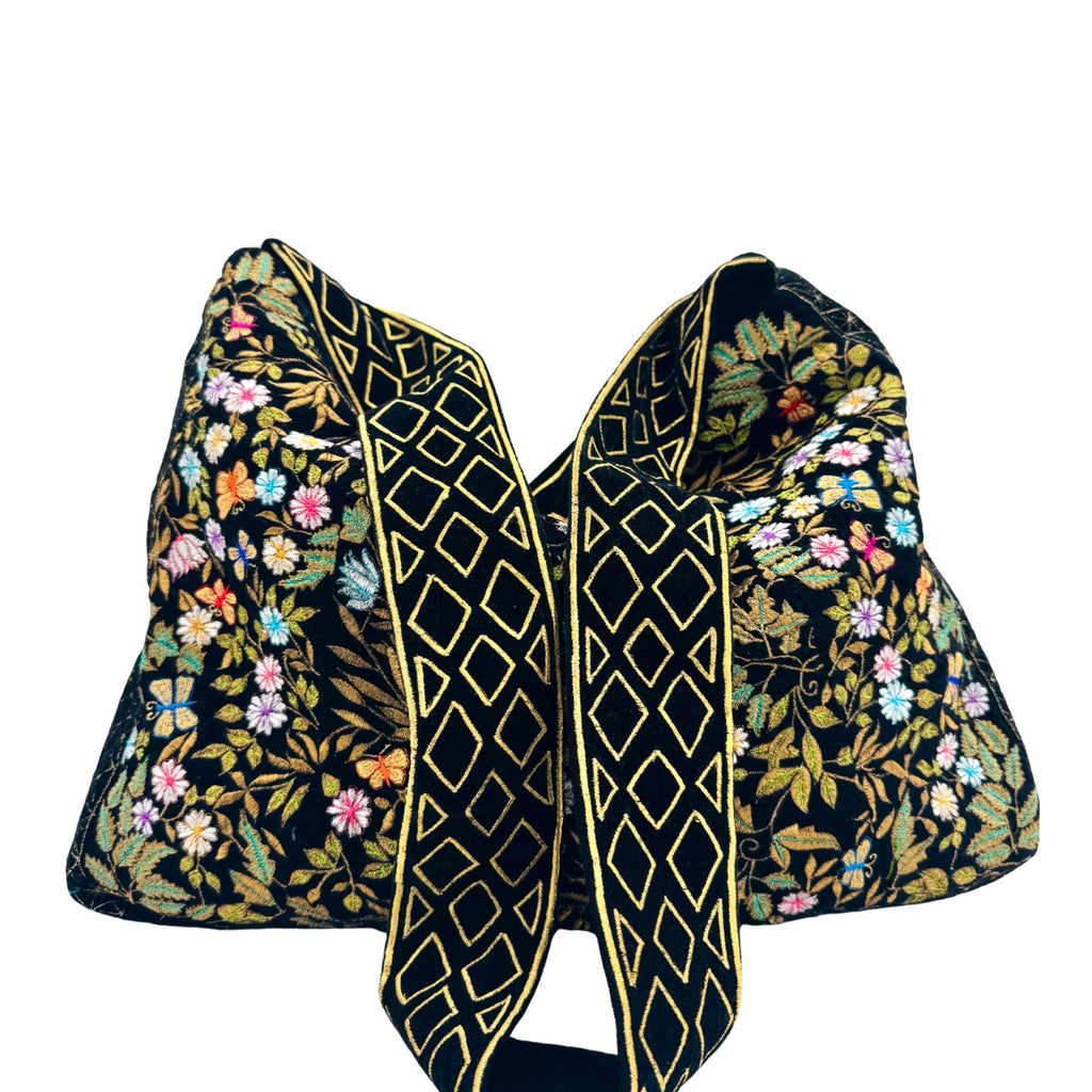 The Seraphina Luxe Tote - Embroidered Velvet Tote Bag