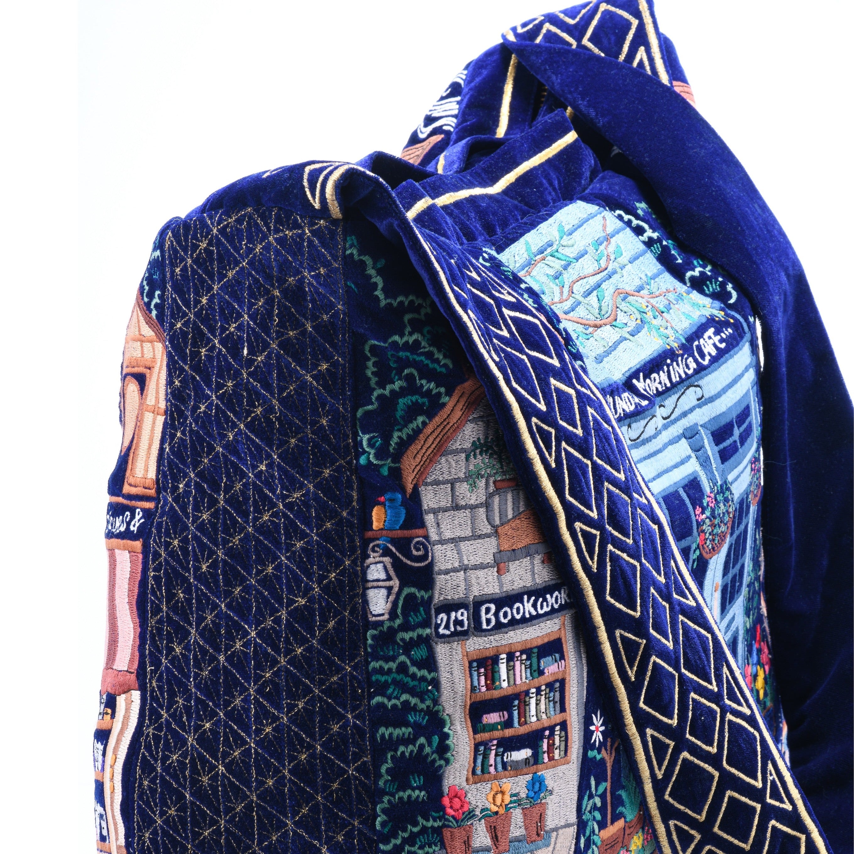 The Chelsea Luxe Tote - Deep Blue - Oversized Embroidered Tote Bag