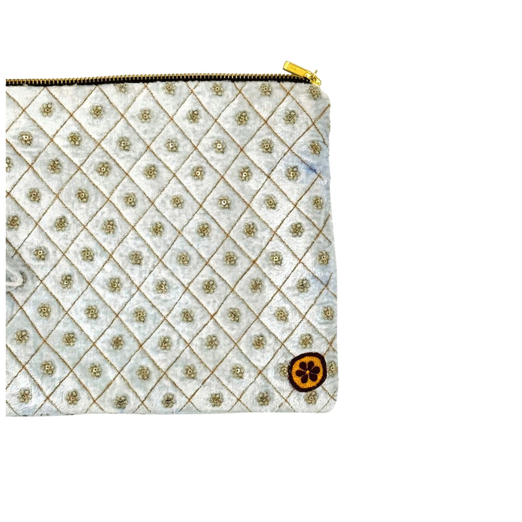 The Celeste Bloom Pouch - Sky Blue