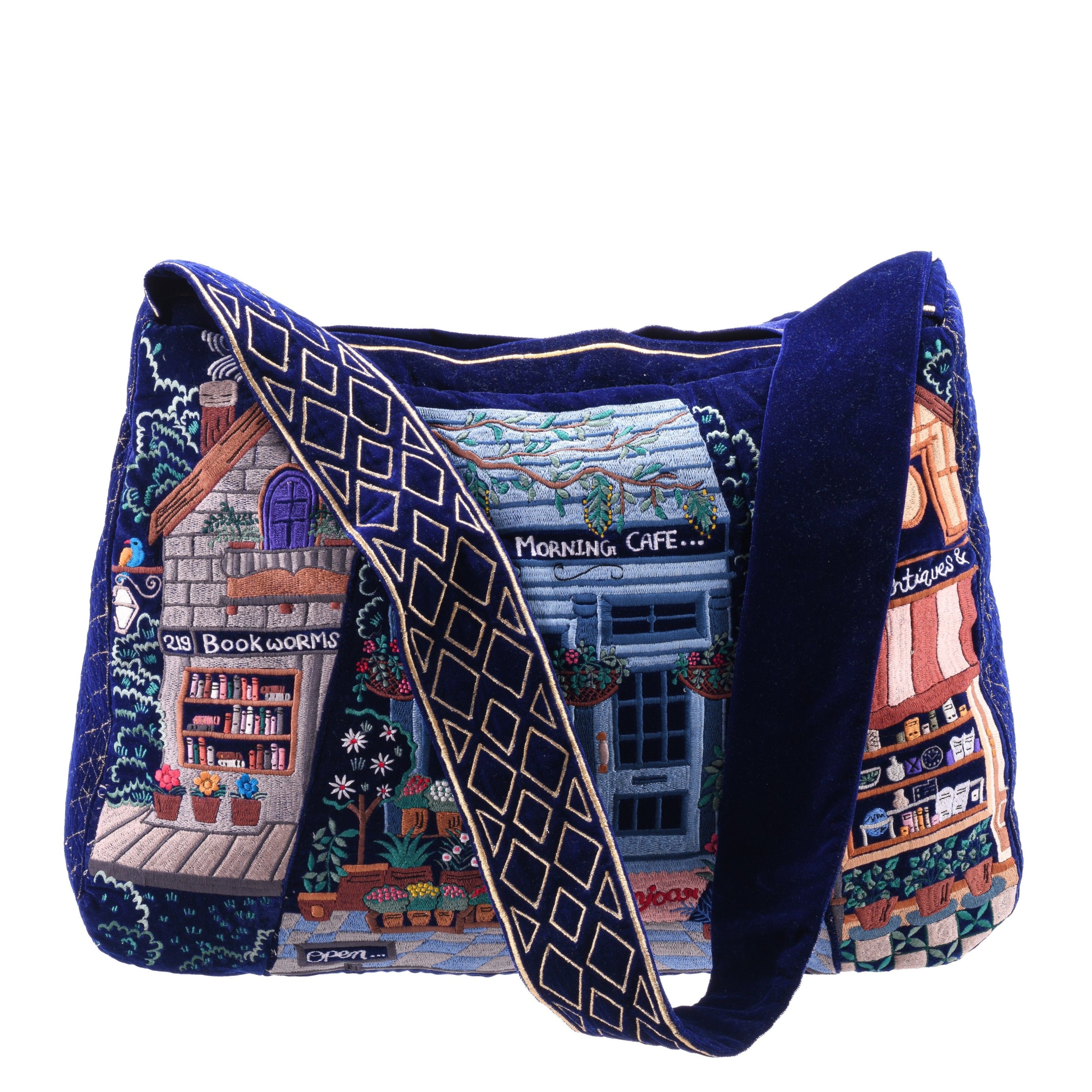The Chelsea Luxe Tote - Deep Blue - Oversized Embroidered Tote Bag