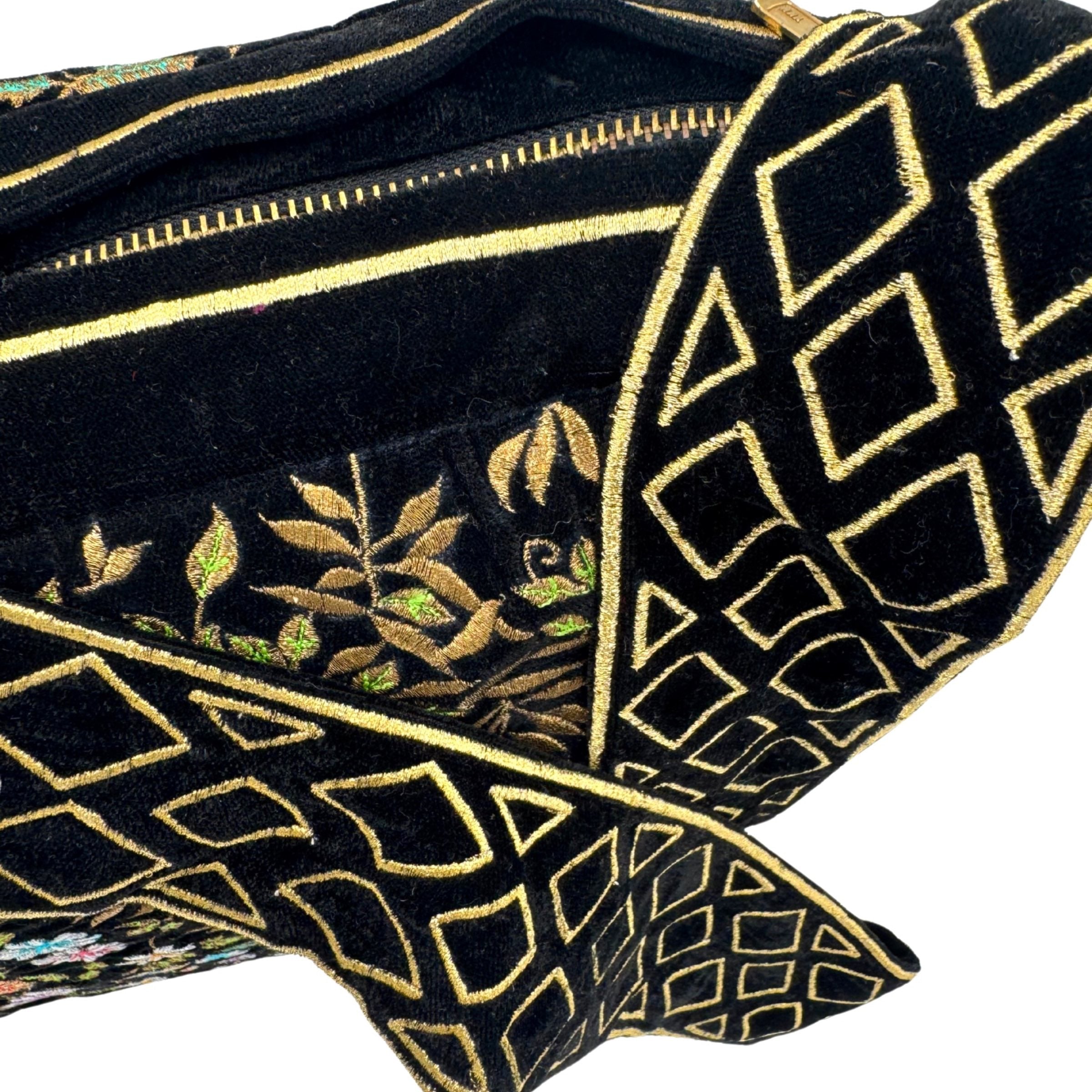 The Seraphina Luxe Tote - Embroidered Velvet Tote Bag