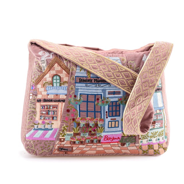 The Chelsea Luxe Tote - Dusty Rose - Embroidered Tote Bag